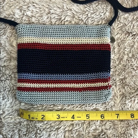 The Sak Blue and Red Crossbody Bag with Striped Design - Picture 4 of 7